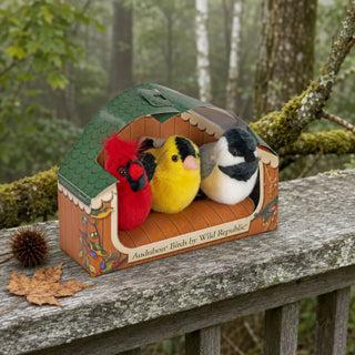 Wild Republic Audubon Birds Northern Cardinal/American Goldfinch/Chickadee Stuffed Animal - 5.5" Stuffed Animals