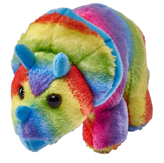Rainbow Pocketkins Eco Triceratops Stuffed Animal - 5"