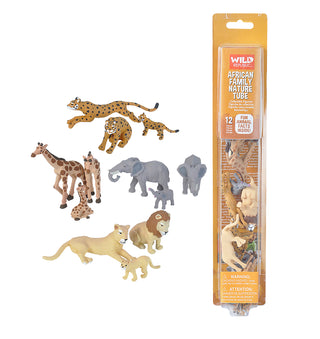 Tube of African Wildlife Family Figurines
