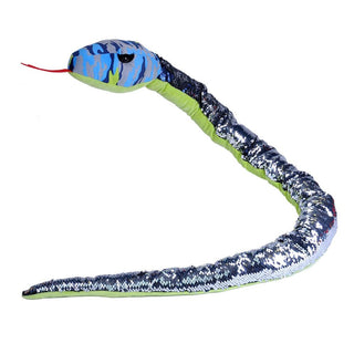 Blue Camo Sequin Snake  Stuffed Animal - 54"